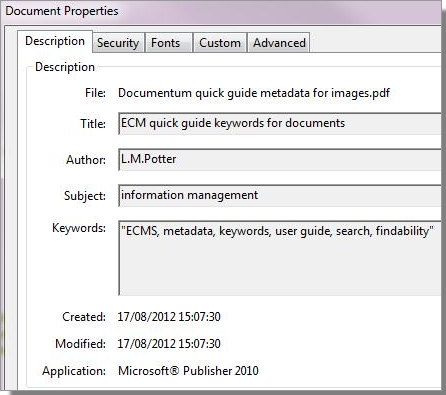 screenshot of document properties in pdf